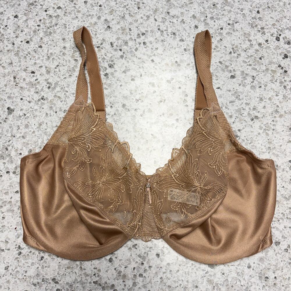 Wacoal Bra Women's 38DDD Tan Lace Slim Silhouette Minimizer Underwire 38F 857361